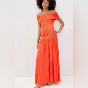 Lioness field of dreams Orange Off-Shoulder Maxi Dress